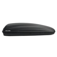 Coffre de toit Polaire Inspiration 340L noir mat – vue de dessus, fixation U+T-slot, ouverture bilatérale